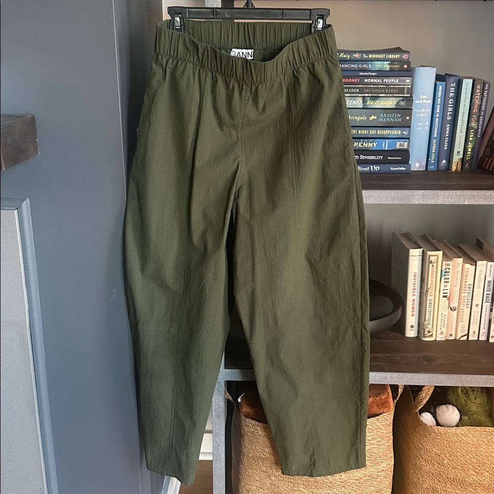 Ganni Cotton Crepe Elastic Pants